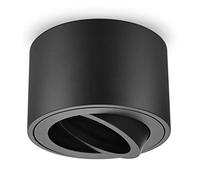 URing Spot en saillie Orientable, Plafonnier Luminaire pour Module LED, Ronde Spot de Plafond LED Spots éclairage 230V, Apparent Downlight Lampe de plafond Ø80x50mm, ampoule non incluse, Mat Noir