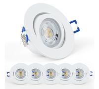 URing Spot LED encastrable encastrable, à intensité variable, spot de plafond, 230 V, blanc avec éléments interchangeables, 5 W, 650 lm, blanc neutre, module LED 4000 K, plat