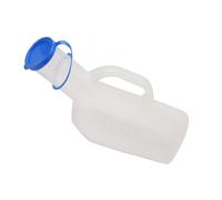 Urinoir 1000ml en Plastique Échelle pour Hommes et Femmes | Bouchon Inclus, Rebords Doux et Surface Lisse, Format Portable pour Personnes Alitées, Aidants, Voyages ou Déplacements Longs
