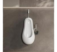 Urinoir Automatique Mural en Céramique Homme avec Pistolet Pulvérisateur | Urinoir Homme avec Protection Anti-Éclaboussures et Siphon Anti-Odeur pour Garage(Surface-mounted sensor)