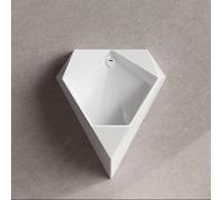Urinoir Automatique Mural en Céramique Homme Design Diamant Géométrique | Urinoir Homme Céramique avec Bac V Anti-Éclaboussures Siphon Anti-Odeur pour Garage(Built-in sensor)