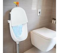 Urinoir commercial mural avec couvercle à charnière pour homme - Urinoir en plastique pour homme - Urinoir sans eau pour garage - Urinoir d'extérieur pour maison, abri de jardin, camping-car (blanc)