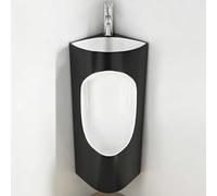 Urinoir Dangle En Céramique Avec Lavabo Intégré, Urinoir Mural Pour Hommes, Robinet Deau Chaude Et Froide, Design Compact Et Anti-éclaboussures, Pour Salle De Bain/garage Extérieur Black