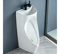 Urinoir en Céramique avec Robinet, Lavabo de Mains 2-en-1 Mural ou au Sol