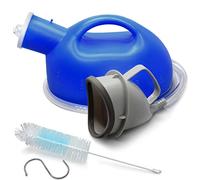 Urinoir Femme 2000ml avec Tuyau 145cm, Urinoir Portable pour Femme avec Bouchon à Encastrer, Urinoir Femme Réutilisable pour Voyage Camping Voiture Maison, Incl. Urinoir Féminin + Brosse de Nettoyage
