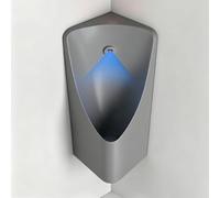 Urinoir Mural D’Angle pour Hommes, Urinoir Automatique avec Capteur, Céramique, Évacuation Double, pour Usage Domestique et Professionnel(Gray)