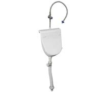 Urinoir mural en plastique pour hommes et enfants avec couvercle blanc 60 cm (23 62 pouces) idéal pour l'apprentissage de la propreté. Comprend une soupape de chasse d'eau et des accessoires.