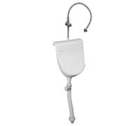 Urinoir mural en plastique pour hommes et enfants, urinoir d'extérieur équipé d'un couvercle, blanc, 60 cm (avec valve de chasse et accessoires)