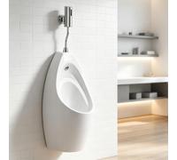Urinoir Mural Moderne Homme, Kit Céramique Complet Économie | Kit Urinoir en Céramique pour Hommes Économie d'Eau, Entrée Supérieure, gain de place(Floor Drainage,A)