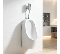 Urinoir Mural Moderne Homme, Kit Céramique Complet Économie | Kit Urinoir en Céramique pour Hommes Économie d'Eau, Entrée Supérieure, gain de place(Floor Drainage,C)