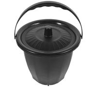 Urinoir Portable Pot de Chambre en Plastique Noir Couvercle | Seau Couvercle, Base Plate Antidérapante, Surface Lisse, Usage Nuit, Voyage et Récupération Postopératoire