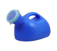 Urinoir pour Hommes Portable avec Couvercle, Bouteille Bleue Contournée | PET et Pp, Large Ouverture et Poignée Ergonomique, Usage Nuit ou Voyage, pour Patients Alités