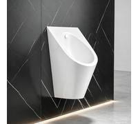 Urinoir Suspendu en Acier Inoxydable, Toilette Automatique sans Contact | Acier SUS304 robuste. Capteur réglable 60 cm. Grille anti-obstruction avec siphon en U(White)