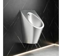 Urinoir Suspendu en Acier Inoxydable, Toilette Automatique sans Contact | Acier SUS304 robuste. Capteur réglable 60 cm. Grille anti-obstruction avec siphon en U(Silver)