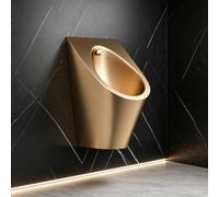 Urinoir Suspendu en Acier Inoxydable, Toilette Automatique sans Contact | Acier SUS304 robuste. Capteur réglable 60 cm. Grille anti-obstruction avec siphon en U(Rose Gold)