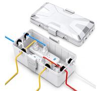 URMONA Boîte à Câbles Extérieure IP54 26 x 15 x 9,5 cm, Protection Prise | Boîtier anti-éclaboussures, multiprise, rallonge, connexion électrique, jardin, camping, chantier, terrasse, balcon (Blanc)