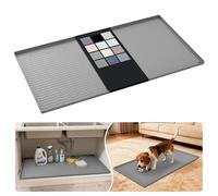 URMONA Tapis sous Évier en Silicone 55 x 101 cm, Protection Meuble Étanche | Plateau de protection, rebord anti-fuite, fond antidérapant, cuisine, salle de bain, buanderie, garage, sous lavabo (Beige)
