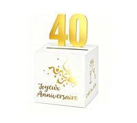 Urne Anniversaire avec Fronton Chiffre Boite Carte Fete Joyeux Anniversaire Dore Boite Carte Colletion Tirelire Année Célébration Urnes pour décoration (40)