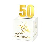 Urne Anniversaire avec Fronton Chiffre Boite Carte Fete Joyeux Anniversaire Dore Boite Carte Colletion Tirelire Année Célébration Urnes pour décoration (50)