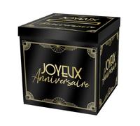 URNE CARTON CAGNOTTE ANNIVERSAIRE GATSBY 20CM NOIR