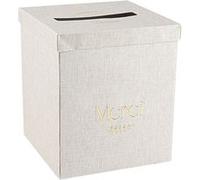 urne carton merci branche laurier or 21x25cm lin - arty fetes factory 96066