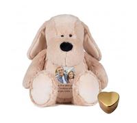 Urne funéraire en métal en forme de cœur en forme de chien avec photo personnalisée - Cadeau de condoléances