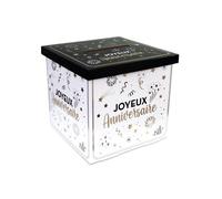 SLA Urne en Carton Joyeux Anniversaire Noir et doré - Doré - Taille Unique