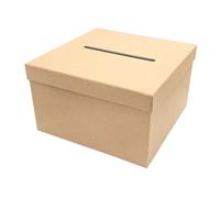 Urne - Kraft - Carré - A décorer - Carton - 24,5x24,5x15cm