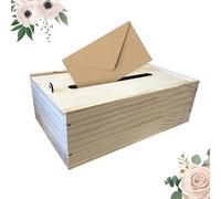 Urne Mariage Bois Personnalisable Mabouteille® - Boite Bois urne enveloppe 32,00x18,80cm Texte & Logo Inclus [ Urne Anniversaire ]
