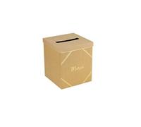 urne merci kraft et or 21x21x25cm - 78660