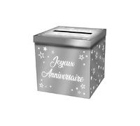 Urne pailletée 'Joyeux Anniversaire' - Argenté