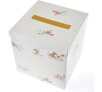 urne tirelire carton merci fleurs coton 25cm blanc - la plastose 6760 Blanc G