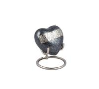 UrnsWithLove Petite urne funéraire en Aluminium en Forme de cœur avec Couvercle amélioré, avec boîte et Support (Gris et Argent)