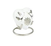 UrnsWithLove Petite urne funéraire en Forme de cœur pour Cendres avec boîte et Support Blanc