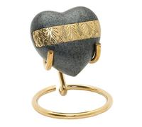 UrnsWithLove Petite urne funéraire en Forme de cœur pour Cendres, Mini urne funéraire en Forme de cœur Gris avec boîte et Support