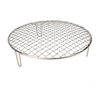 URPIZY Grille de cuisson ronde en acier inoxydable avec pieds, réchaud de camping, plaque de cuisson pour barbecue extérieur, 15/20/25/30,5 cm de diamètre, argent, résistante à la corrosion (25 cm)