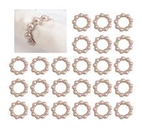 URROMA 24Pcs Ronds de Serviette en Strass Perle, Porte-Serviettes en Perles Roses, Anneaux de Serviette à Boucles pour Fête de Mariage, Dîner, Décor de Table, 2.5 cm