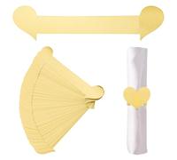 URROMA 50 pcs de rondelles de Serviette Or réfléchissantes en cœur | En papier, parfait pour table, mariage, Noël, déco de table