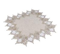 URROMA Nappe carrée en Lin avec Bordure en Dentelle - 40 x 40 cm - Élégant napperon carré pour Salle à Manger, Cuisine, décoration de Table