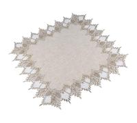 URROMA Nappe carrée en Lin avec Bordure en Dentelle, 50 x 50 cm pour Salle à Manger, Cuisine, napperon carré élégant