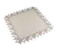 URROMA Nappe carrée en Lin avec Bordure en Dentelle, 70 x 70 cm, napperon carré élégant pour Salle à Manger, Cuisine