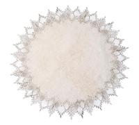 URROMA Nappe Ronde, 70x70 cm Beige Bord Dentelle