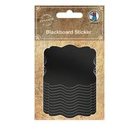 URSUS 40700002 Lot de 12 autocollants pour tableau noir 6,5 x 6,5 cm - Étiquette personnalisable pour boîte de rangement ou étiquette cadeau - Noir - 6 x 5 cm