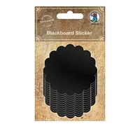 URSUS 40700003 Lot de 12 autocollants pour tableau noir Diamètre env. 6,5 cm - Étiquette personnalisable pour boîte de rangement ou étiquette cadeau - Noir - 6 cm - 5 cm