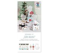 Ursus 51290000F - Kit d'emballage Douceur de l'Avent, 6 boîtes Cadeaux de différents Designs, avec Sachet en cellophane et étiquette, pour Biscuits, gâteaux de Noël, bûche de Noël