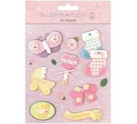 Ursus 56420061 Lot de 61 stickers 3D pour décoration de cartes et cadeaux Motif bébé