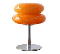 URSXODAWQ Lampe de Table en Verre Style Macaron, Lampe de Chevet pour Enfants avec Port USB, Lampe de Bureau à Trois Couleurs et réglable en intensité pour la Chambre, Jolie veilleuse en (Orange)