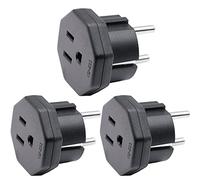 US/JP/CA Prise mâle vers EU/DE/FR/IT/ES Prise Femelle, US/CA/JP Prise mâle pour Appareil électronique Adaptateur Femelle EU à 2 Broches (3 pièces Noir)