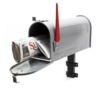 US Mailbox Boite aux lettres Design américain argent-gris Montage au mur Poste