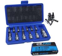 US Pro Bergen 2097 Lot de 13 douilles hexagonales métriques de 2 à 14 mm dans un étui